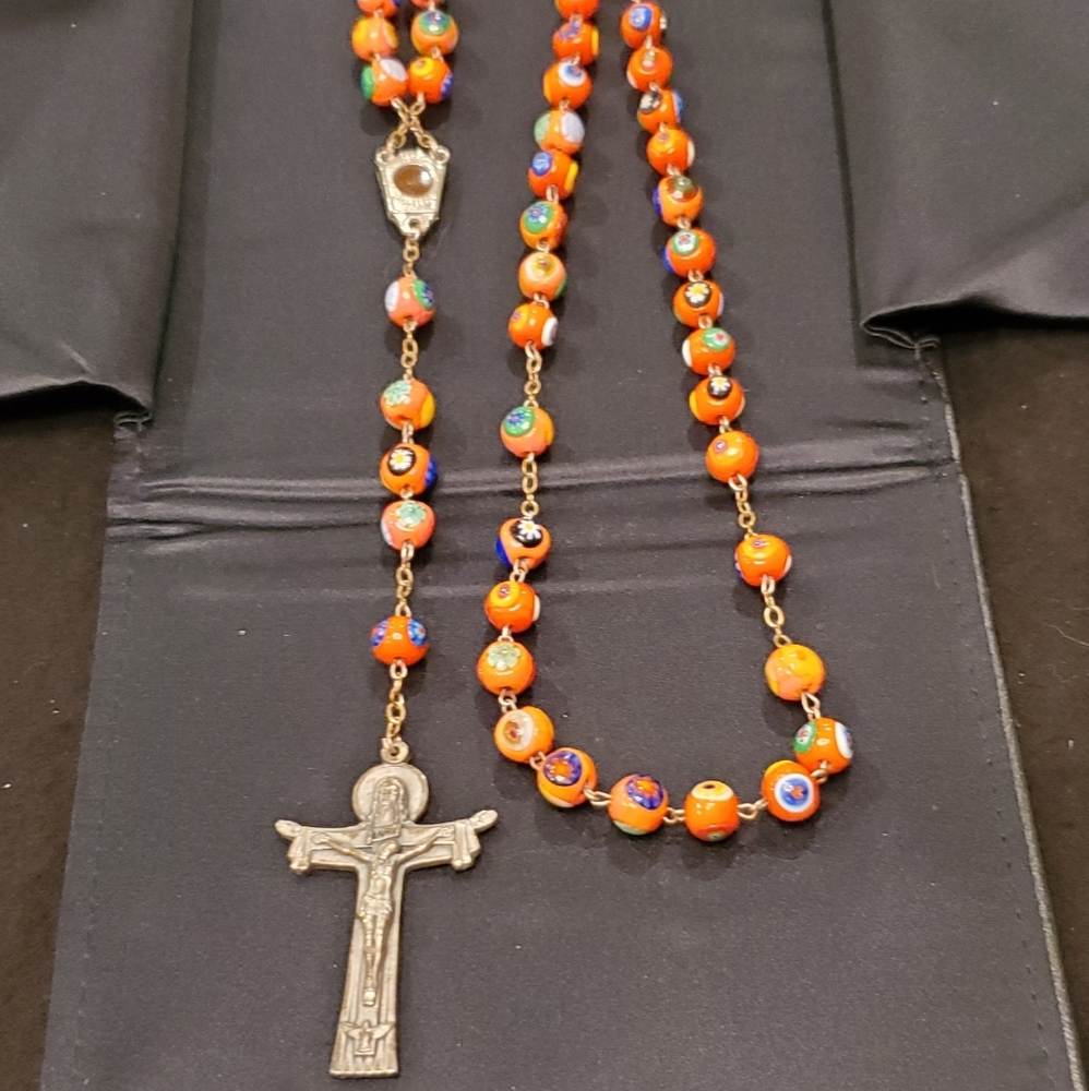 ROSARY. BEADED WITH CROSS